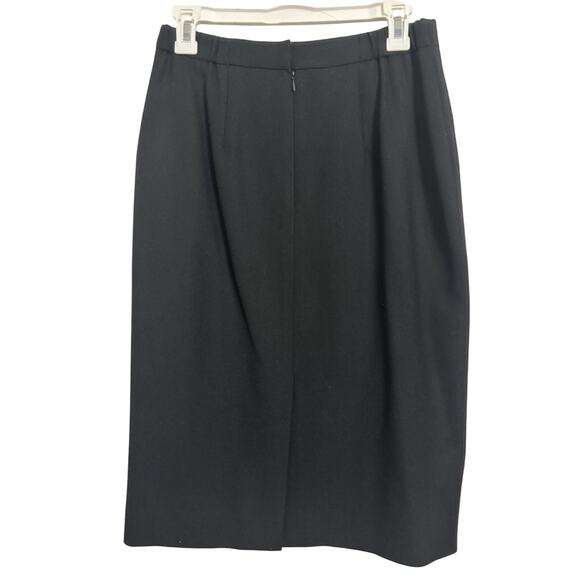 VTG 80s Talbots Black 100% Wool Pencil Skirt Women’s Size 8 Petite Dark Academia - Picture 2 of 5